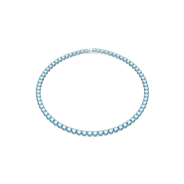 Collar Swarovski Matrix Tennis con cristales de color azul brillante rodio