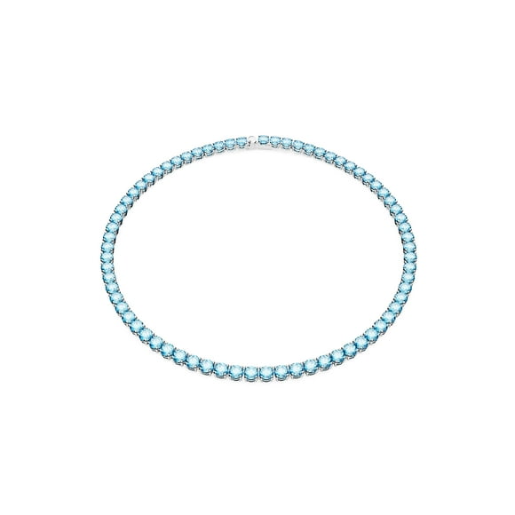 Collar Swarovski Matrix Tennis con cristales de color azul brillante rodio