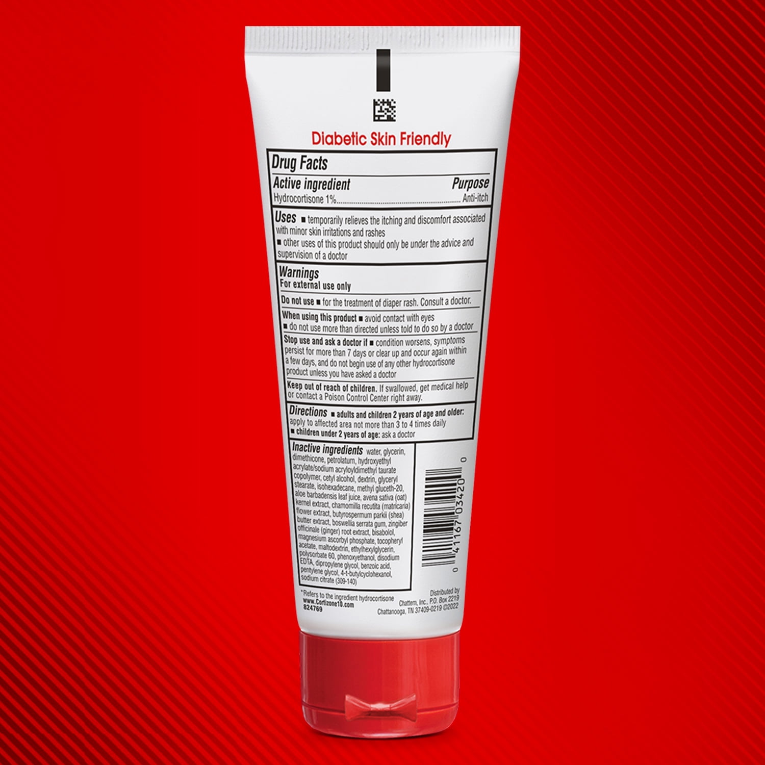 Cortizone-10 Max Strength Anti-Itch Lotion for Diabetics' Skin with 1% Hydrocortisone, 3.4 oz.
