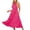 Hot Pink, variant on Qiopertar Women's Lace V-Neck Chiffon Dress Sleeveless Pleated Cocktail Party Gown Elegant Evening Formal Night Out Club Dress, Hot Pink M