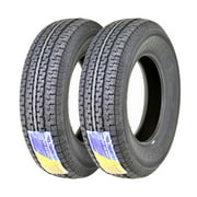 FREE COUNTRY New Premium Trailer Tires ST 205/75R14 8PR Load Range D Steel Belted w/Scuff Guard, Set of 2