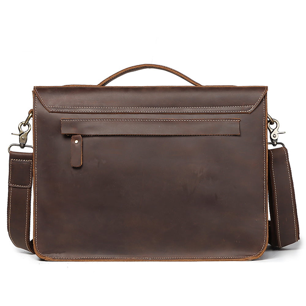 Men's Vintage Crazy Horse Leather Handbag Casual Fashion Men's Briefcase  Cross Section Shoulder Computer Bag 