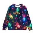 thumbnail image 4 of Children Fashion Christmas Cute Printed Crew Neck Hoodless Long Sleeve Sweatshirt for Girls Cozy Casual Wear Winter Fashion (Color:Black,Size:11-12 Years), 4 of 4