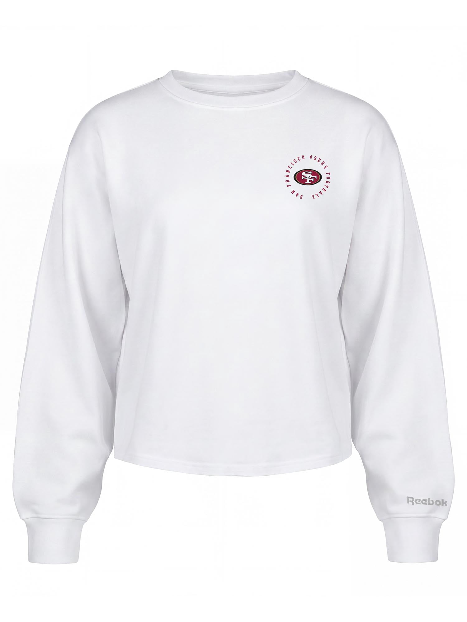 San Francisco 49ers Reebok Womens White Heavyweight Cotton Long Sleeve Pullover