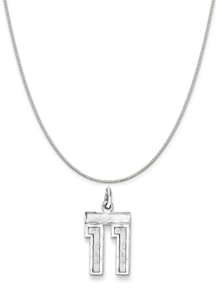 16-20 Mireval Sterling Silver Polished Enamel Santa Charm on a Sterling Silver Chain Necklace
