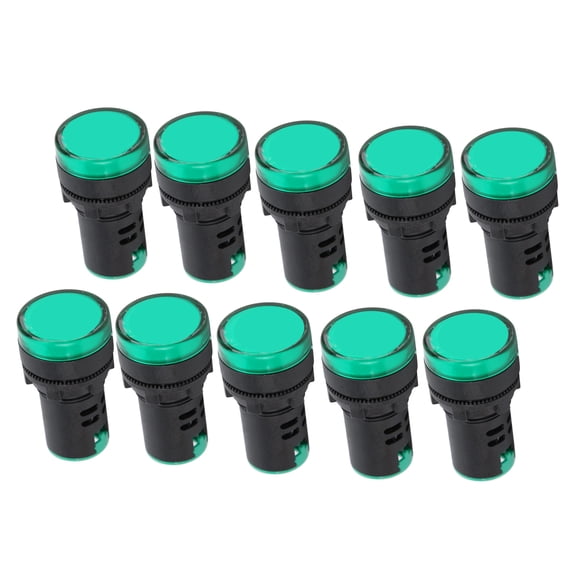 10PCS AD16-22DS LED Indicator Light High Brightness Green LED Light Screw Type Wiring for Indication of Equipment 22mm / 0.87in