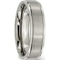 thumbnail image 5 of Titanium Brushed Center 6mm Ridged Edge Band (Size 10) Made In China tb10-10, 5 of 5