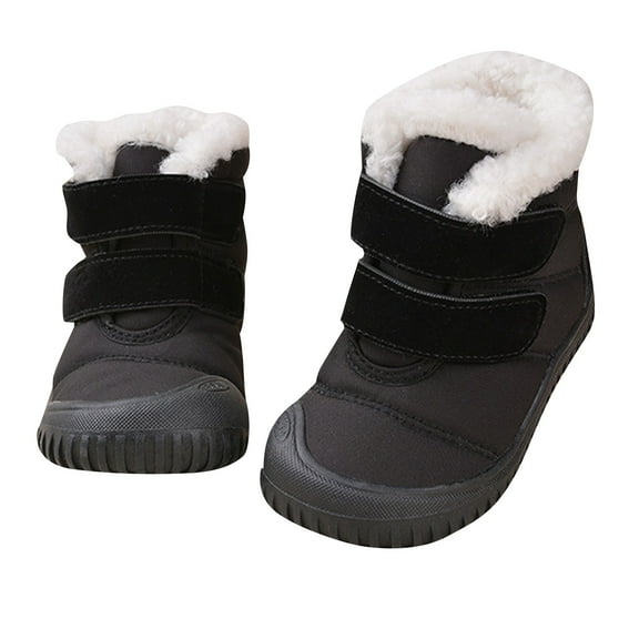 XXWXYD Boys Snow Boots Girls and Boys Children's Casual Shoes Mesh Soft Sole Breathable Sports Short Boots for Simple Non Slip Shoe(12-18 Years,Black)