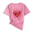 thumbnail image 3 of Jsaierl Valentines Day Shirts for Women Cute Love Heart Print Tees Stretch Short Sleeve Blouse Crewneck Dressy Casual T-shirt Tops Womens Fashion, 3 of 6