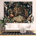 thumbnail image 4 of Gojian Forest Library Tapestry Tree Bookshelf Tapestries Wall Hanging Vintage Fantasy Fairy Treehouse Book Tapestry for Bedroom Living Room Dorm Classroom, 4 of 6