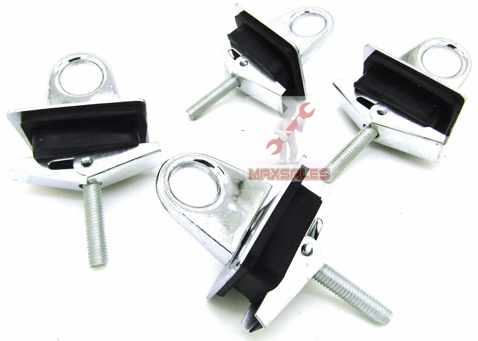 4pc Metal Automotive Car Truck Bed Anchor Points & Bolt Tie Down Hooks