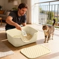 thumbnail image 4 of Oliegs Blanket Open Litter With Large Cat Litter Pan With High Walls & Tracking Rim Easy Clean Crib Durable Litter Container For Small & Big Cats Bring A Cushion (4 Styles), 4 of 4