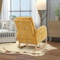 thumbnail image 5 of Rocking Chair for Nursery, INCLAKE Midcentury Modern Accent Rocker Armchair with Side Pocket, Upholstered High Back Wooden Rocking Chair for Living Room Baby Room Bedroom (Mustard Boucle), 5 of 7