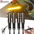thumbnail image 1 of Universal 12V Amber LED Motorcycle Turn Signal Lights Kit, IP68 Waterproof Rear Blinker Accessories, 4-Pack Flasher Indicators for Bikes, 1 of 5