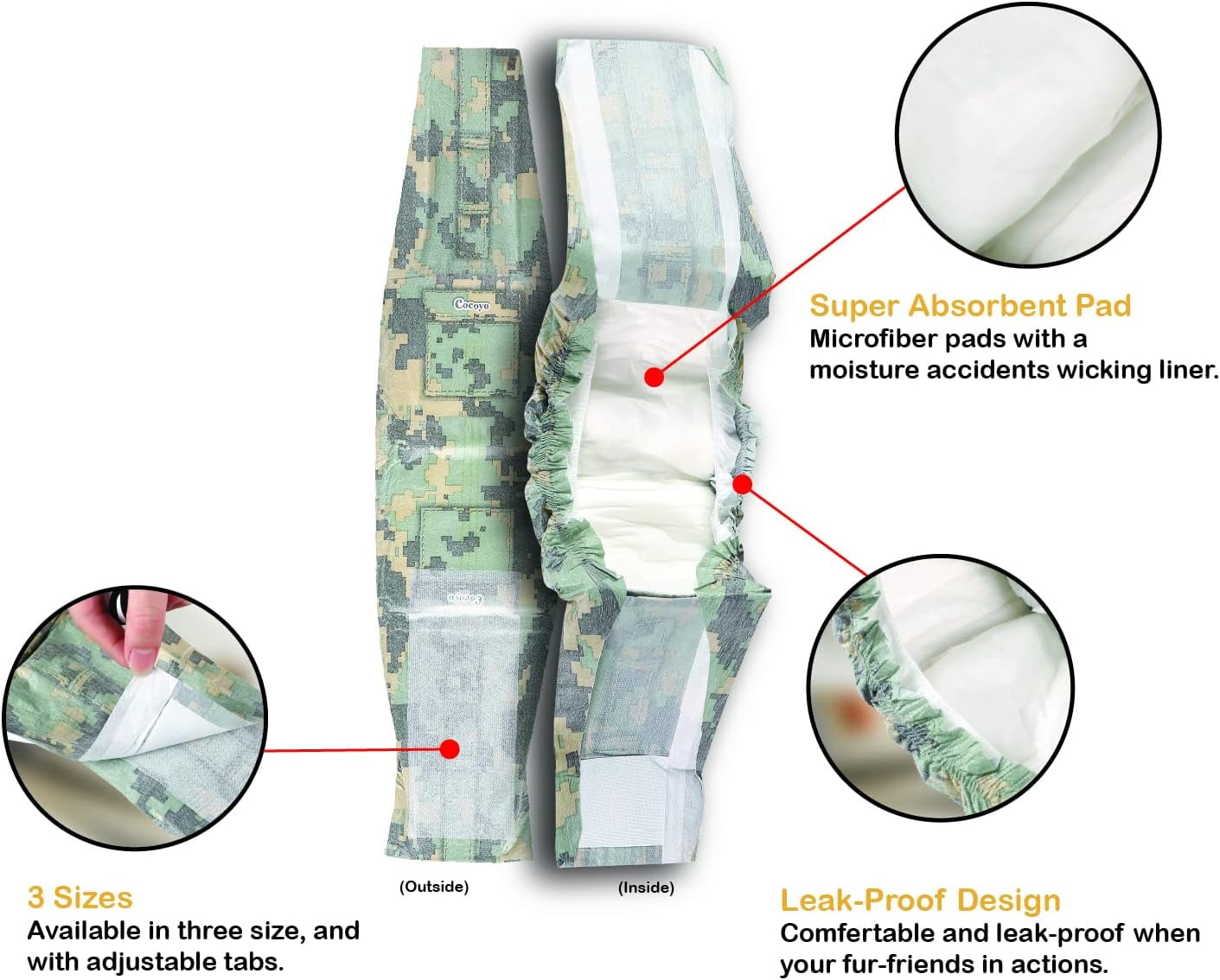 COCOYO Y11 Disposable Male Dog Wraps, Extra Small Size, 84 Count, Super Absorbent, Breathable