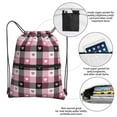 thumbnail image 3 of Pofeuu Heart Plaid Print Drawstring Backpack Water Resistant String Bag Sports Sackpack Gym Sack with Side Pocket for Men Women, 3 of 6