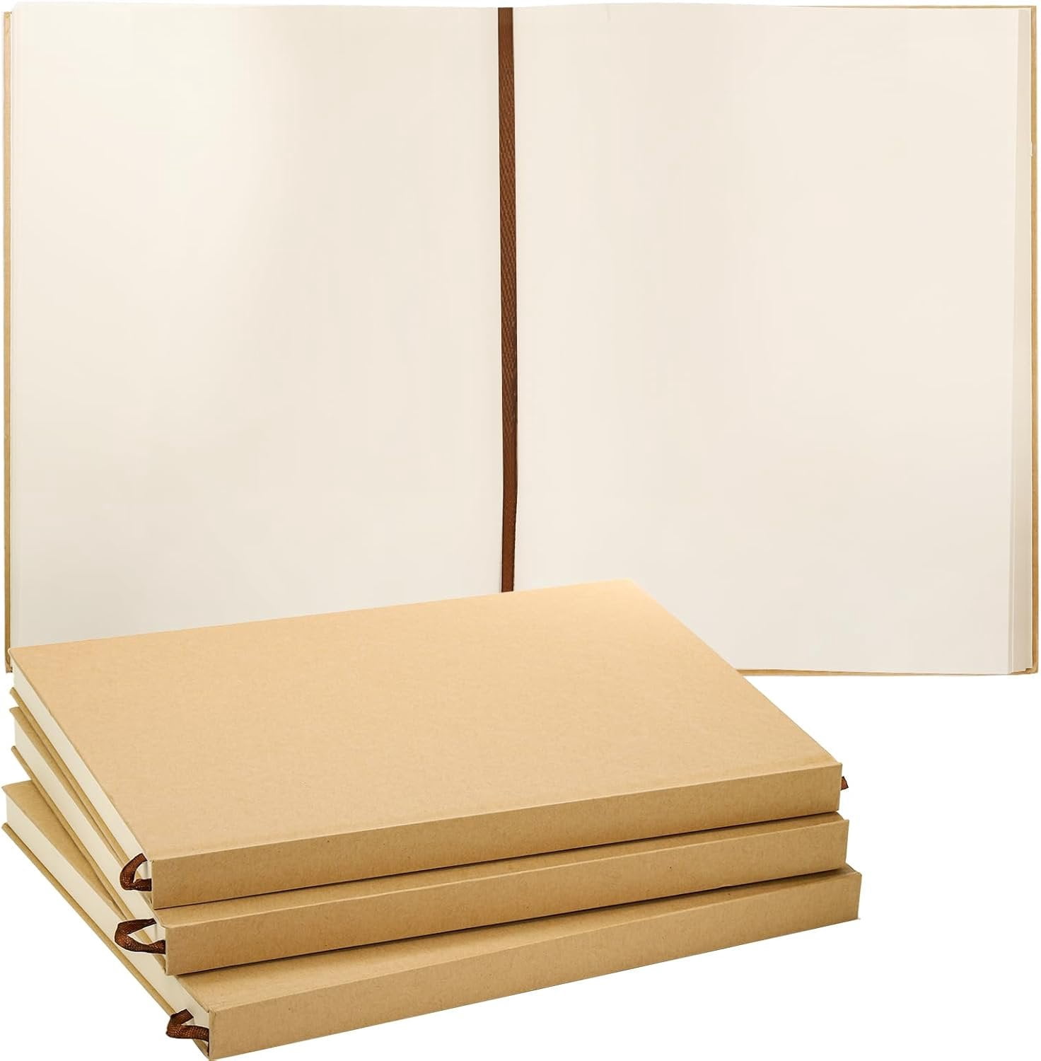 3 Pack 8.5 x 11 Inch Hardcover Sketchbook, Unlined Blank Notebook Journal, 120 Sheets/ 240 Pages Per Book, 100gsm Thick Paper, Ideal for Drawing, Art, Students and Office Supplies