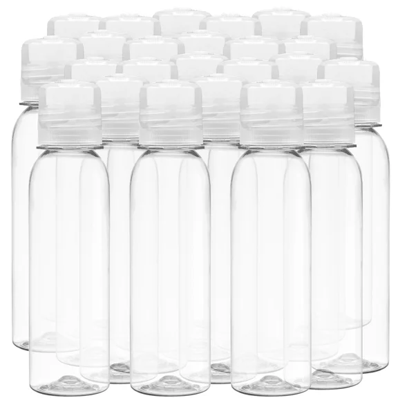 4 oz Clear PET Cosmo Plastic Bottle with Clear Twist Top Cap (24 pack)