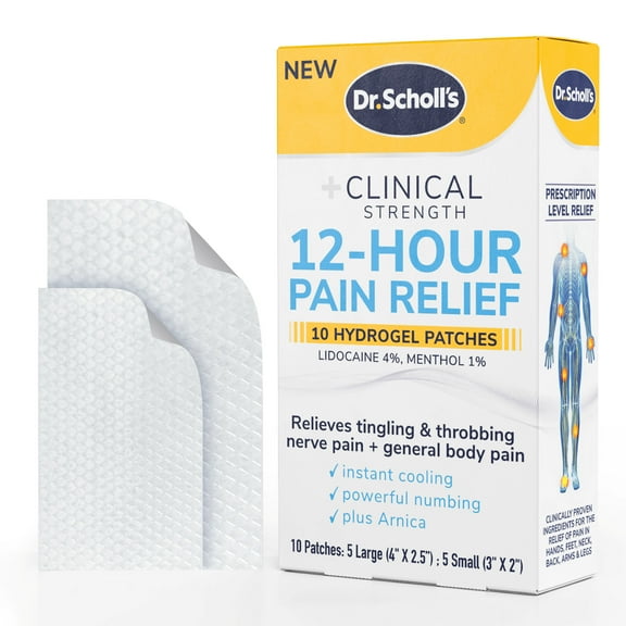 Dr. Scholl's Clinical Strength 12-Hour Pain Relief Hydrogel Patches, 10 Count