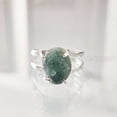 thumbnail image 3 of Natural Emerald Ring, Rough Emerald Gemstone Ring, AAA May Birthstone, 2 Hammered Band, 925 Sterling Silver, Womens Ring, Christmas, Thanksgiving, Handmade, Statement Jewelry, Rough Gemstone Jewelry, 3 of 5