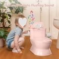 thumbnail image 4 of 2-in-1 Toddler Potty Training Toilet - Larger Potty Chair & Detachable Training Seat for Boys & Girls Ages 1-3 with Flushing Sound, Wipes Storage, Toilet Paper Holder Pink, 4 of 6