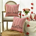 thumbnail image 2 of Hello Valentine Love You More Eucalyptus Leaves Pink Throw Pillow Covers, 20 x 20 Inch Buffalo Plaid Polka Dot Stripes Love Hearts Cushion Case Decoration for Sofa Couch Set of 4, 2 of 6
