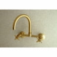 thumbnail image 3 of Kingston Brass Concord 8-Inch Adjustable Center Wall Mount Kitchen Faucet, Brushed Brass, 3 of 5