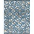 thumbnail image 4 of SAFAVIEH Sunrise Wade Geometric Reversible Indoor/Outdoor Area Rug, Ivory/Blue Gold, 5'3" x 7'7", 4 of 9