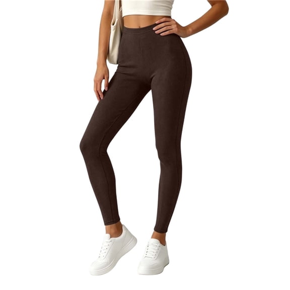 Yoga Pants for Womens - High Elastic Waist Solid Color Sport Workout Tight Long Pants M
