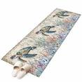 thumbnail image 2 of Ocean Sea Washable Runner Rugs 2'x6', Turtle Coral Seagrass Retro Nautical Background Low Pile Throw Entryway Rug Non-Slip Sturdy Edge Binding Carpet for Indoor Bedside Entrance Bedside, 2 of 9