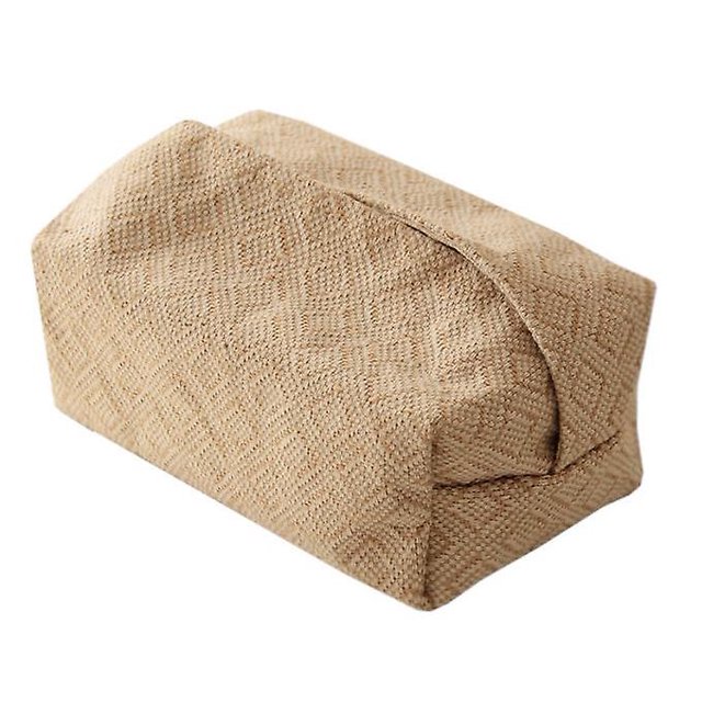 Caja para toallas de papel de tela de lino y algodón japonesa, estilo cóncavo, cuadrada y sencilla para el hogar