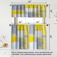 thumbnail image 4 of Grey and Yellow Kitchen Curtains Tiers and Valances Set 3 Piece for Windows Grey White Kitchen Window Curtains Set,Modern Abstract Art Valances for Living Room(36" Tiers Set), 4 of 5