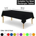 Black Disposable Plastic Tablecloth for Rectangle Tables 12 Pack BPA