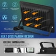 thumbnail image 3 of Lumière d'Inondation LED Extérieure, Blanc Chaud 3000K Support Réglable, Boîtier en Aluminium Moulé sous Pression Haute Luminosité, Refroidissement Efficace, Grand Angle de Faisceau, Couverture en Verre Trempé, Résistant aux Intempéries, 3 of 5