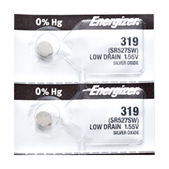 2 x Energizer 319 Watch Batteries, SR527SW Battery