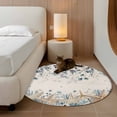 thumbnail image 2 of Round Rug 4Ft Washable Non-Slip, Blue Beige Coastal Circle Area Rugs for Living Room Bedroom, Beach Starfish Summer Eucalyptus Rustic Indoor Floor Mats Carpet Runner for Home Decor Aesthetic, 2 of 8