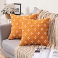 thumbnail image 2 of 2PCS Christmas Decorative Throw Pillow Covers Rhombic Jacquard Pillowcase Cushion Case Square for Couch Sofa Bed Living Room Bedroom, 18x18 Inch,, 2 of 8