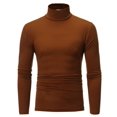 thumbnail image 3 of Camiseta interior de hombre, camiseta de manga larga, otoño invierno, cuello medio alto, color sólido, cuerpo ajustado con versión coreana de estilo extranjero, 3 of 5