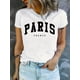 thumbnail image 1 of Paris Print T-shirt, Short Sleeve Crew Neck Casual Top For Summer & Spring, Women's Clothing Tee For Adult, Men, Women, Teen, Teenager, Adolescent, Youth, 1 of 5