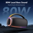 thumbnail image 6 of Outdoor Bluetooth Speaker, 80W Loud Speaker with Bass, Speakers Bluetooth Wireless with 24H Long Battery Life, IPX7 Waterproof, Speakers for Pool Beach Party, Portable Speaker with TWS (Black), 6 of 8