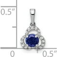 thumbnail image 2 of 10K White Gold Created Sapphire And Diamond Pendant (Width 7.8) (Length 13.9) - Jbsp, 2 of 5