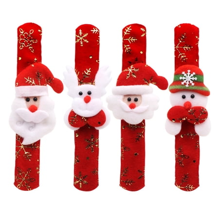 PAMINGONO 12PCS Snowman Bracelet Assorted Color Wearable Decorative Kids Adults Holiday Party Favors Bulk