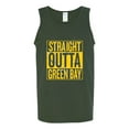 thumbnail image 2 of Straight Outta Green Bay GB Fan | Fantasy Football | Mens Sports Graphic Tank Top, Forest Green, Small, 2 of 4