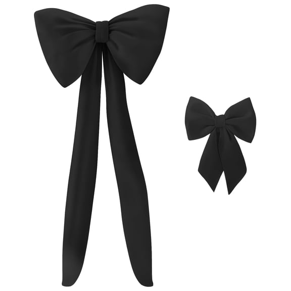 Black Bow Birthday Decorations, Large Bow Wedding Party Decorations, Fabric Wall Decor Set, Includes Big and Small Bows, Ideal for Holiday Celebrations, Balloon Backgrounds
