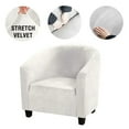 thumbnail image 3 of Eurhowing Stretch Tub Chair Slipcover, Elastic Soft Velvet Armchair Cover, Washable Furniture Protector for Living Room, Office, Ivory White, 3 of 7