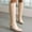 Beige, variant on Hvyesh Knee High Boots for Women Stiletto High Heel Gogo Boots,Leather Pointed Toe Chunky Knee High Thick Bottom Dress Boots, Fashion Long Chunky Tall Gogo Boots for Fall