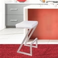 thumbnail image 2 of Armen Living Atlantis Modern Faux Leather Counter Stool in White, 2 of 7
