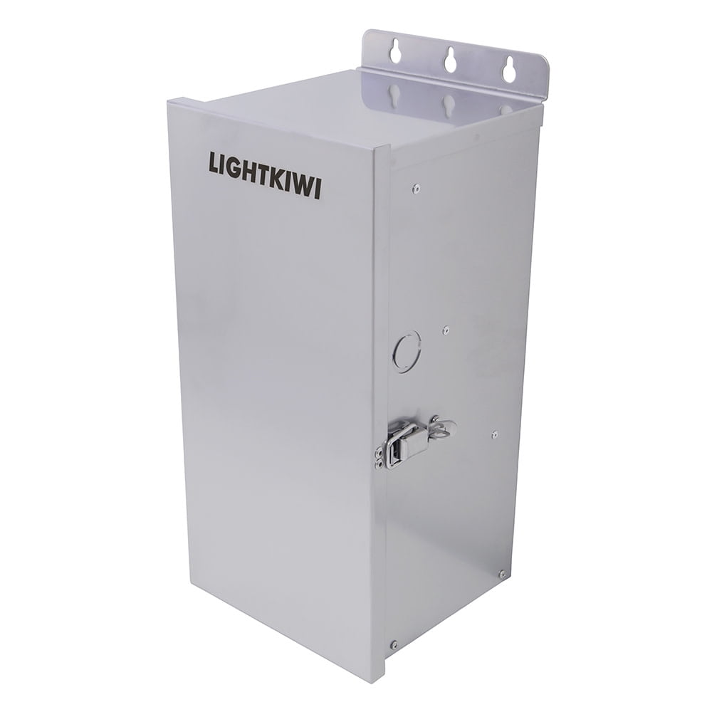 Lightkiwi U8810 600 Watt Heavy-Duty Stainless Steel (12V-13V-14V-15V) Multi-Tap Low Voltage Transformer for Landscape Lighting