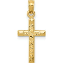 14K Yellow Gold Cross Pendant (24 X 11) Made In Peru c4227