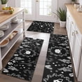 thumbnail image 2 of Black Gothic Skull Cat Pattern Kitchen Rugs Sets Of 3,Kitchen Runner Rugs Non Skid Washable,Decorative Kitchen Floor Mats for Kitchen,Sink,Laundry,17"x30"+ 17"x47" + 17"x59", 2 of 6